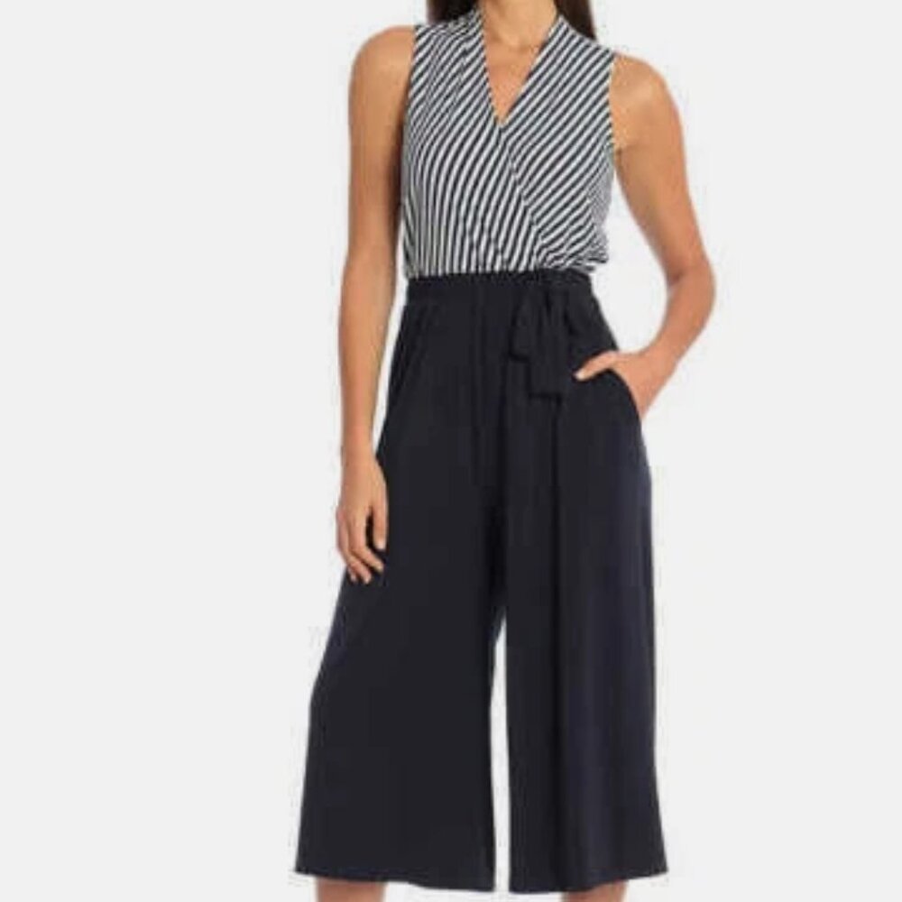 Sandra Darren Women’s Size XXL Striped Sleeveless Jumpsuit